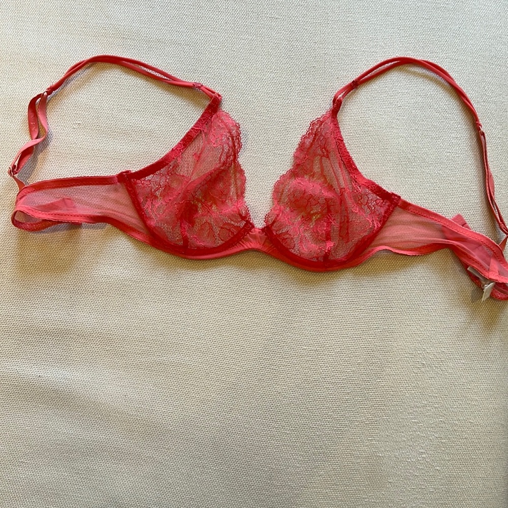 Coral lace La Perla bra 34C